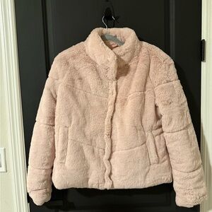 Plush Blush Pink Faux Fur Jacket